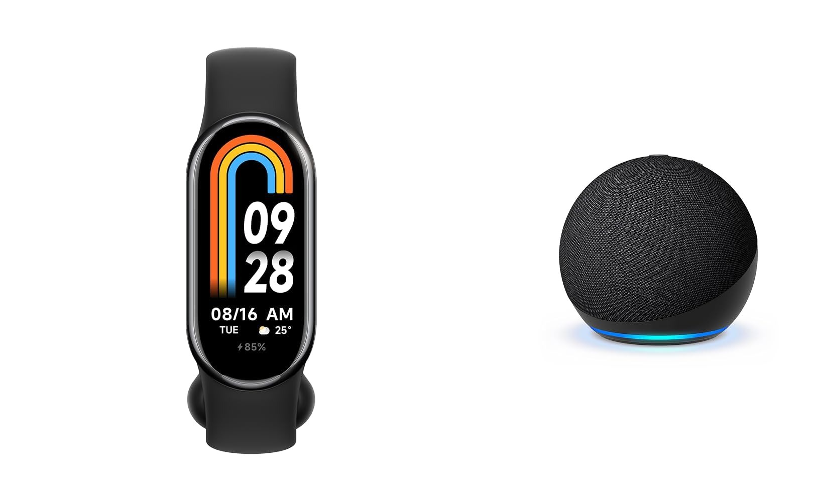 Xiaomi Band 8 y Echo Dot